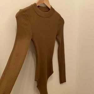 Rich olive knit bodysuit